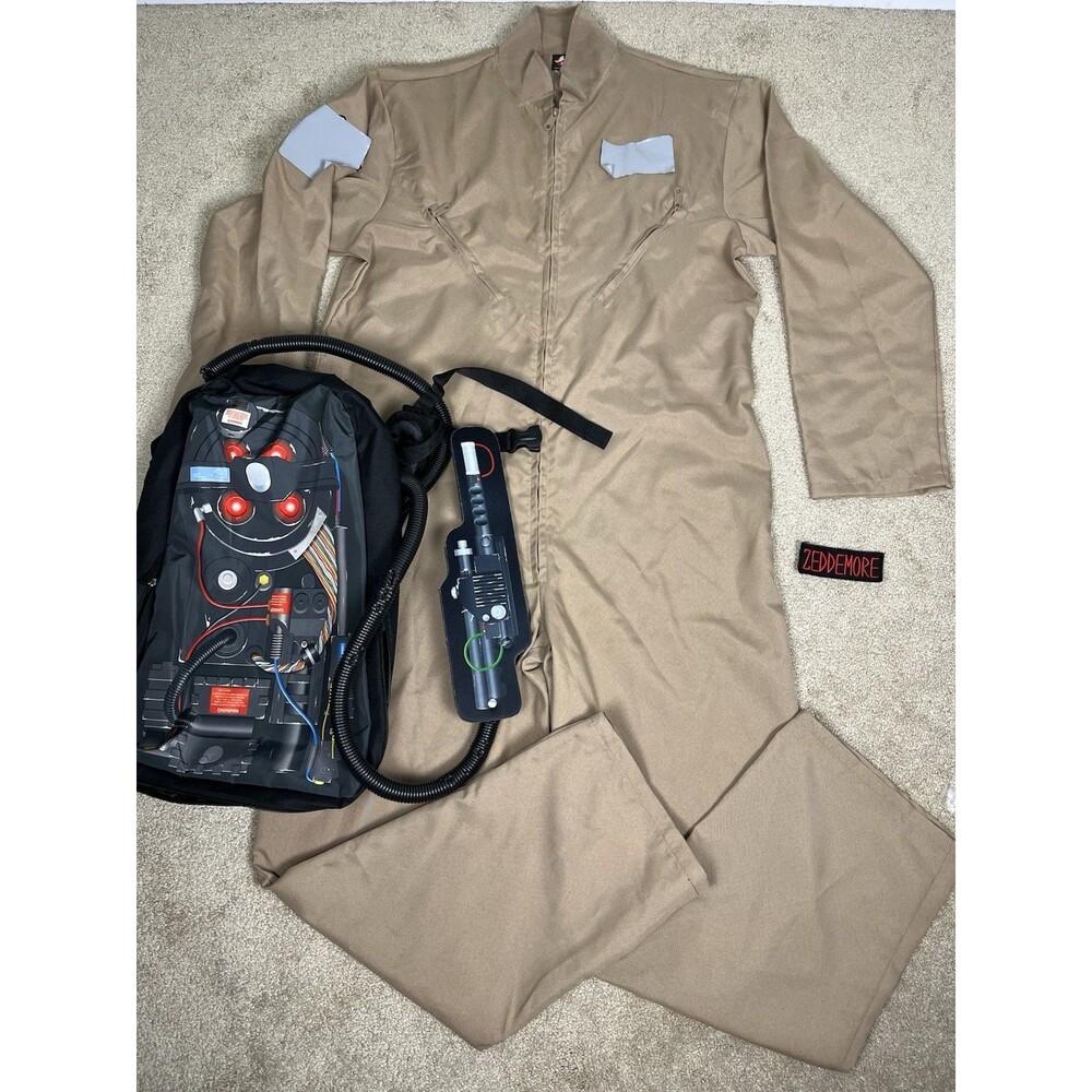 Ghostbusters Adult Costume Plus Sz 2XL Jumpsuit,Proton Pack Backpack Wand Unworn